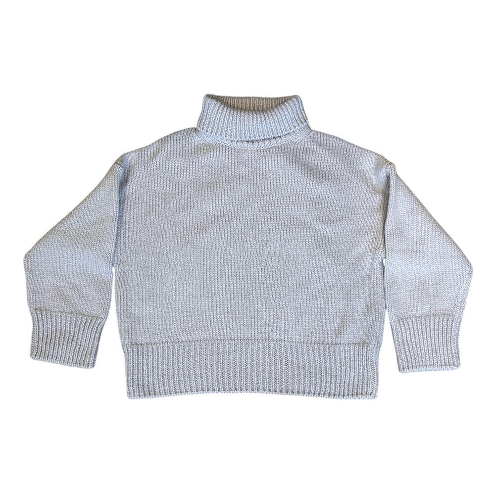 Scanlan Theodore Merino Wool Blend Knit Turtleneck Sweater Grey Women’s Small